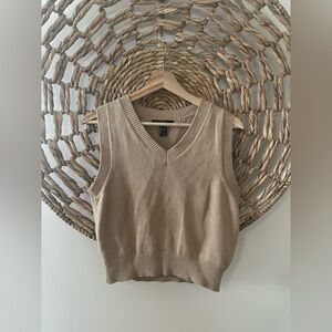 Forever 21 Tan Sleeveless Knit Sweater Vest